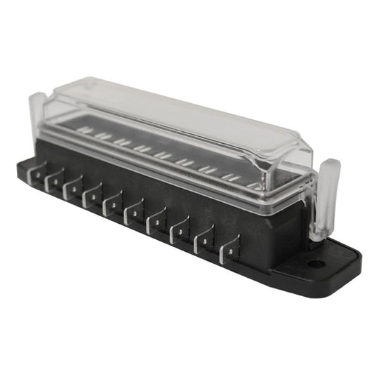 10 WAY MINI AND ATS FUSE BLOCK WITH WEATHERPROOF CLEAR COVER